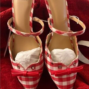 Wild Fable Red Checkered Heels with Bow